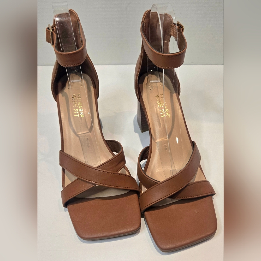 Primark Brown Strappy Women's Sandals With Chunky Heel